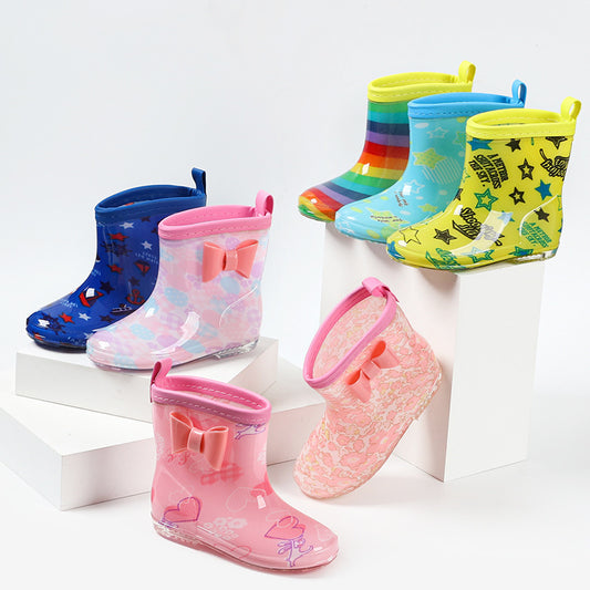 Children's Rain Boots Cartoon Crystal Bottom