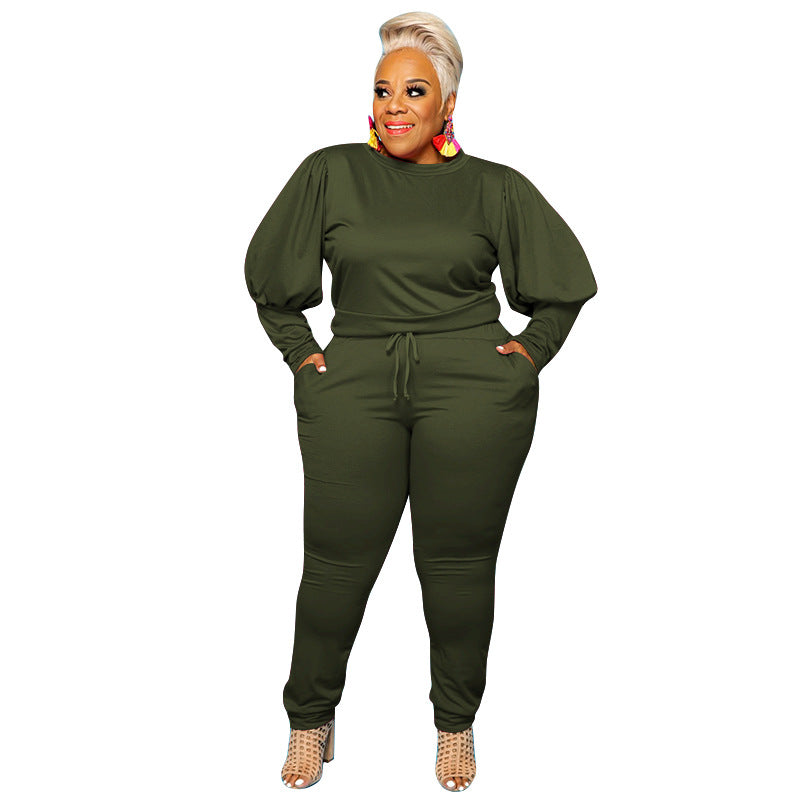 Fashion And Leisure Two-piece Suit Plus Size Women's Suit