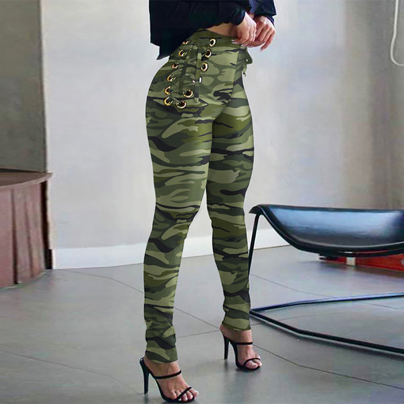 Camouflage Waist Tie Leggings