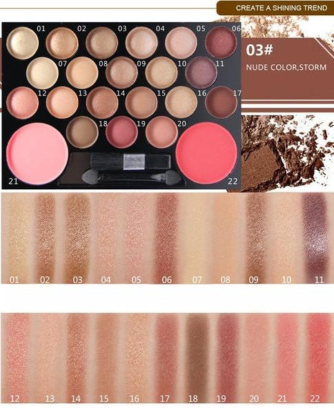 Novo 22 Colors Eyeshadow & Giltter Palette Set