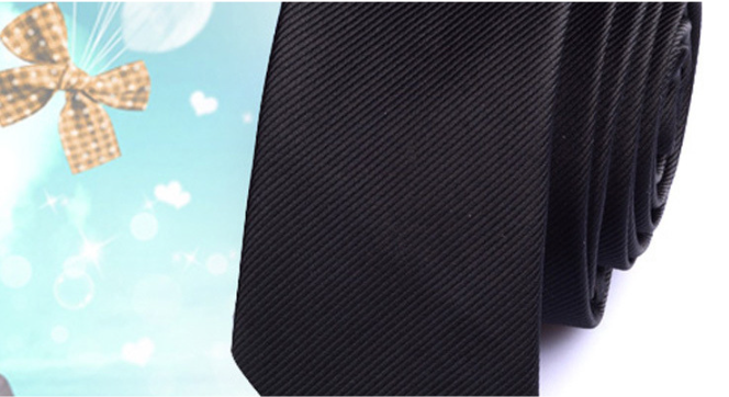 Plain Men's Polyester Yarn Tie 1200 Pin Clothing Accessories