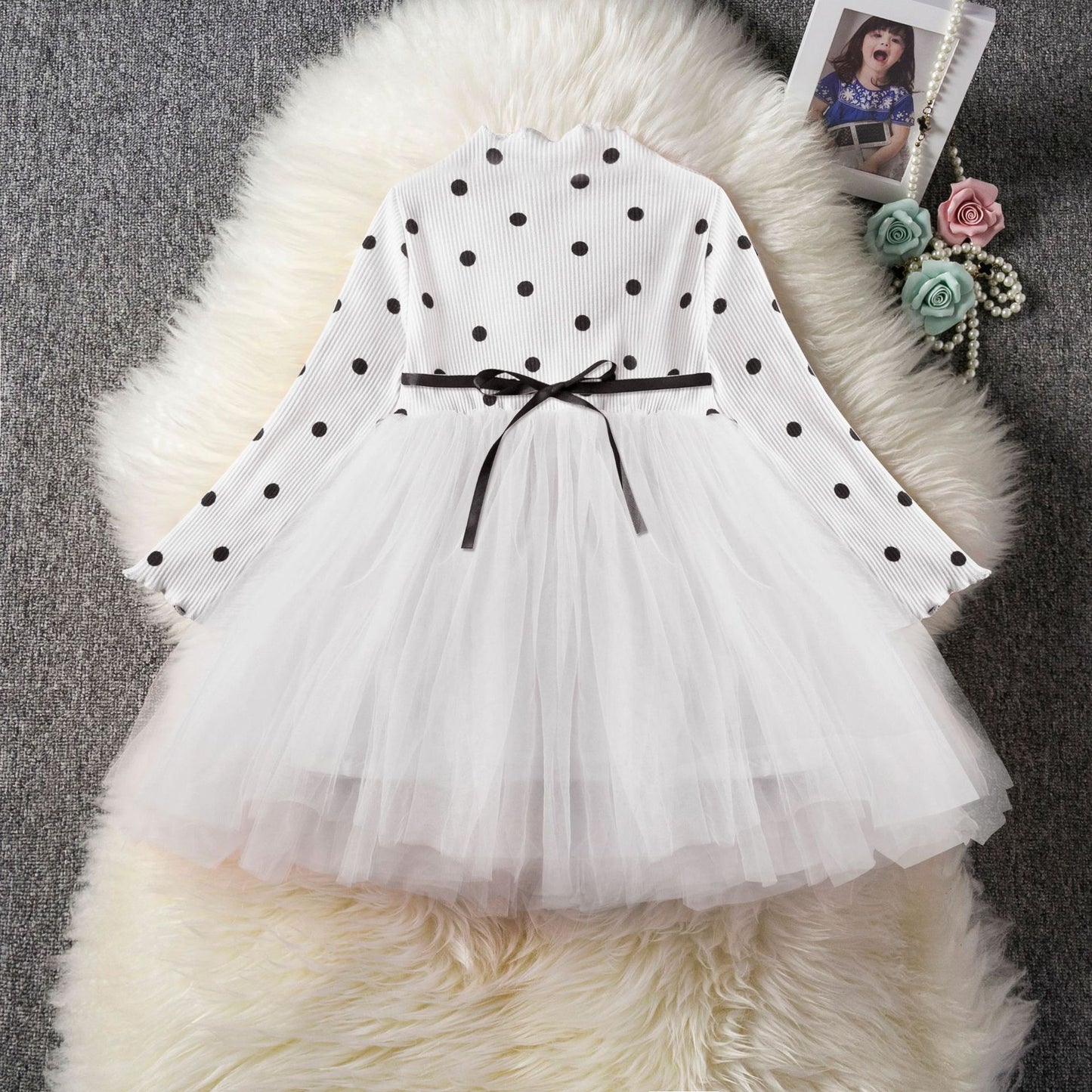 Baby Girls Long Sleeve Tutu Lace Dresses