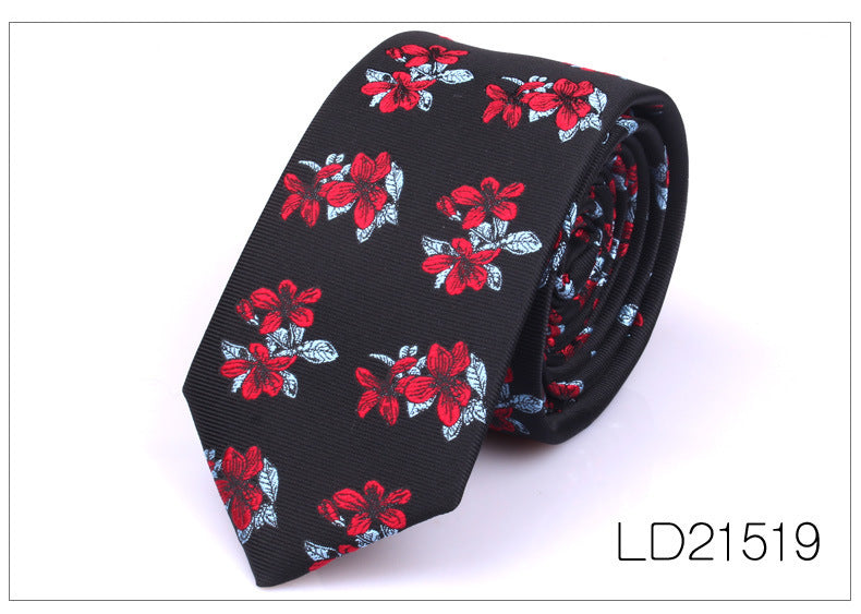 Men's Tie Casual Fashion Yarn-dyed 6cm Flower Graffiti