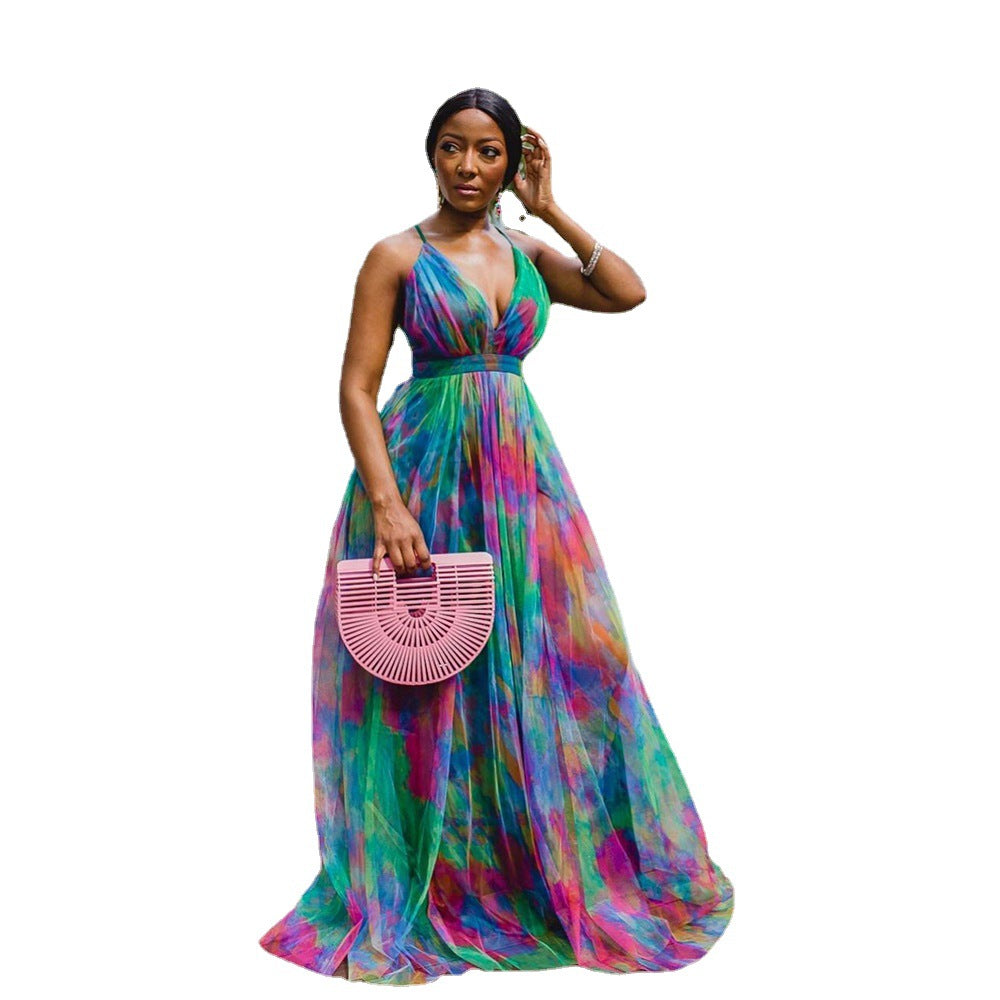 Colorful Style Large Swing Dress