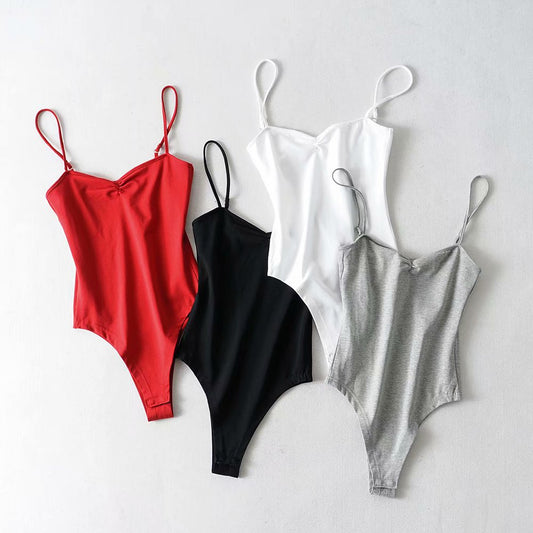 Chest pleated bodysuit