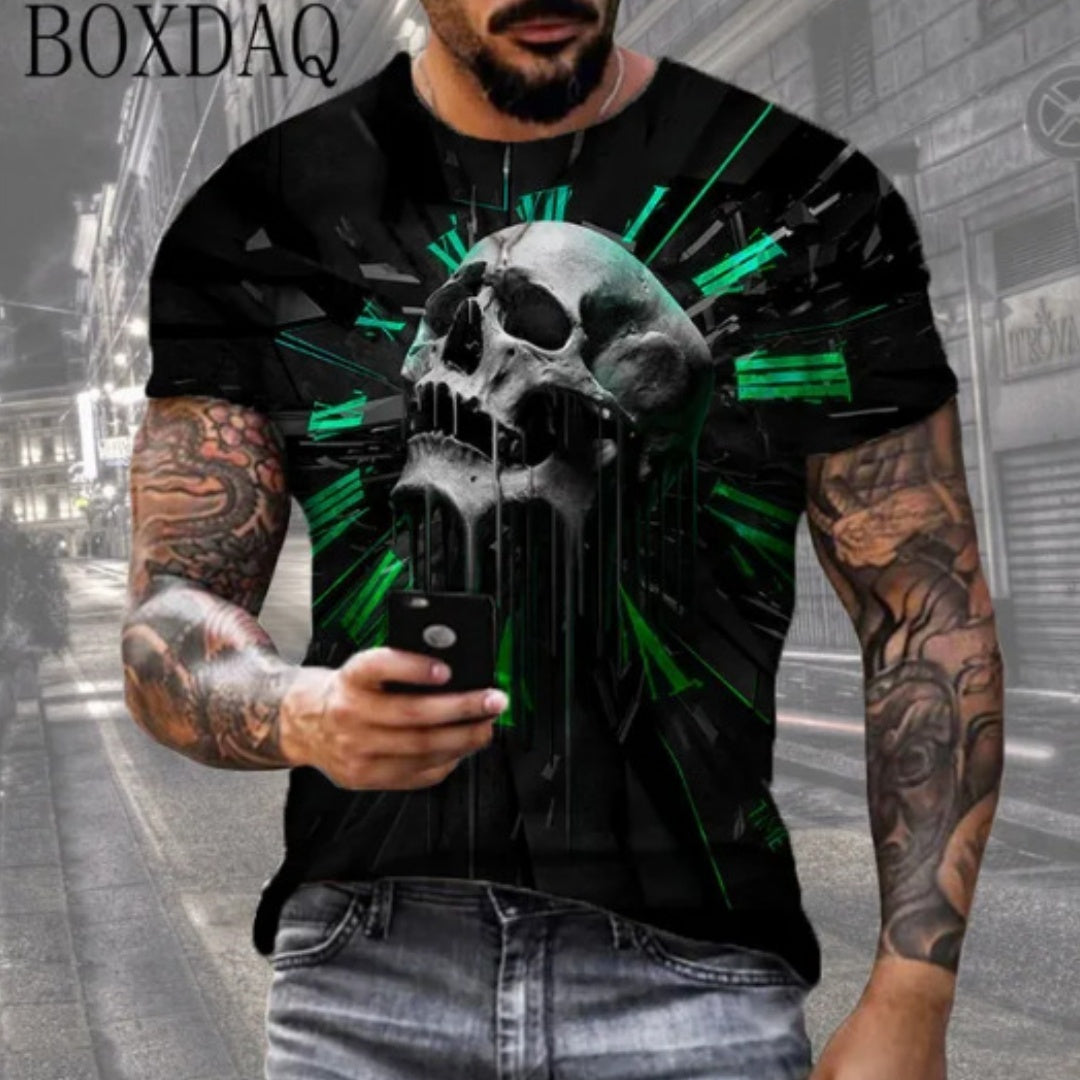 Versatile Men's Casual 3D Printed Short Sleeves