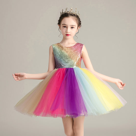 Girls Cute Rainbow Skirt