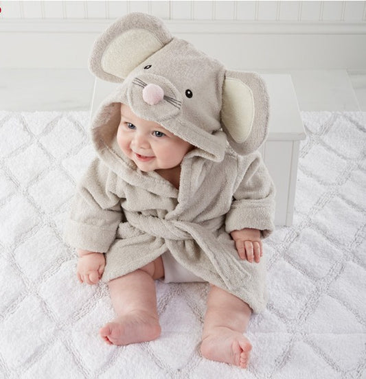 Children's Hooded Absorbent Animal-shaped Bathrobe