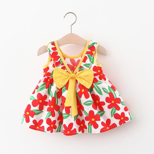 Floral Dress With Big Bow