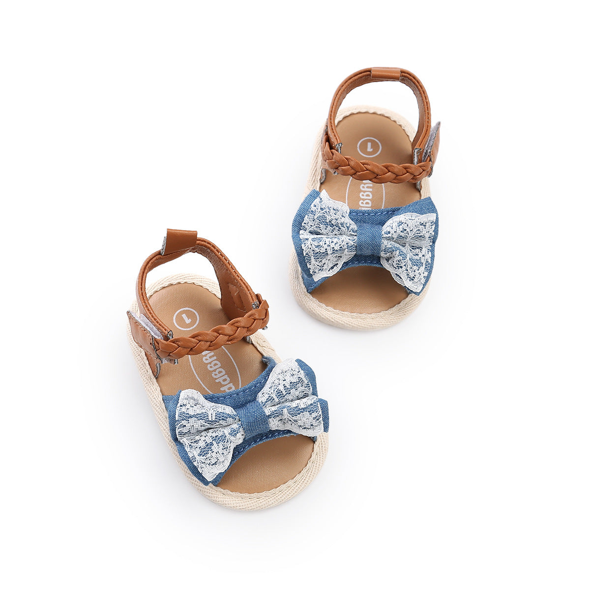 Bow Lace Baby Cloth Sole Sandals