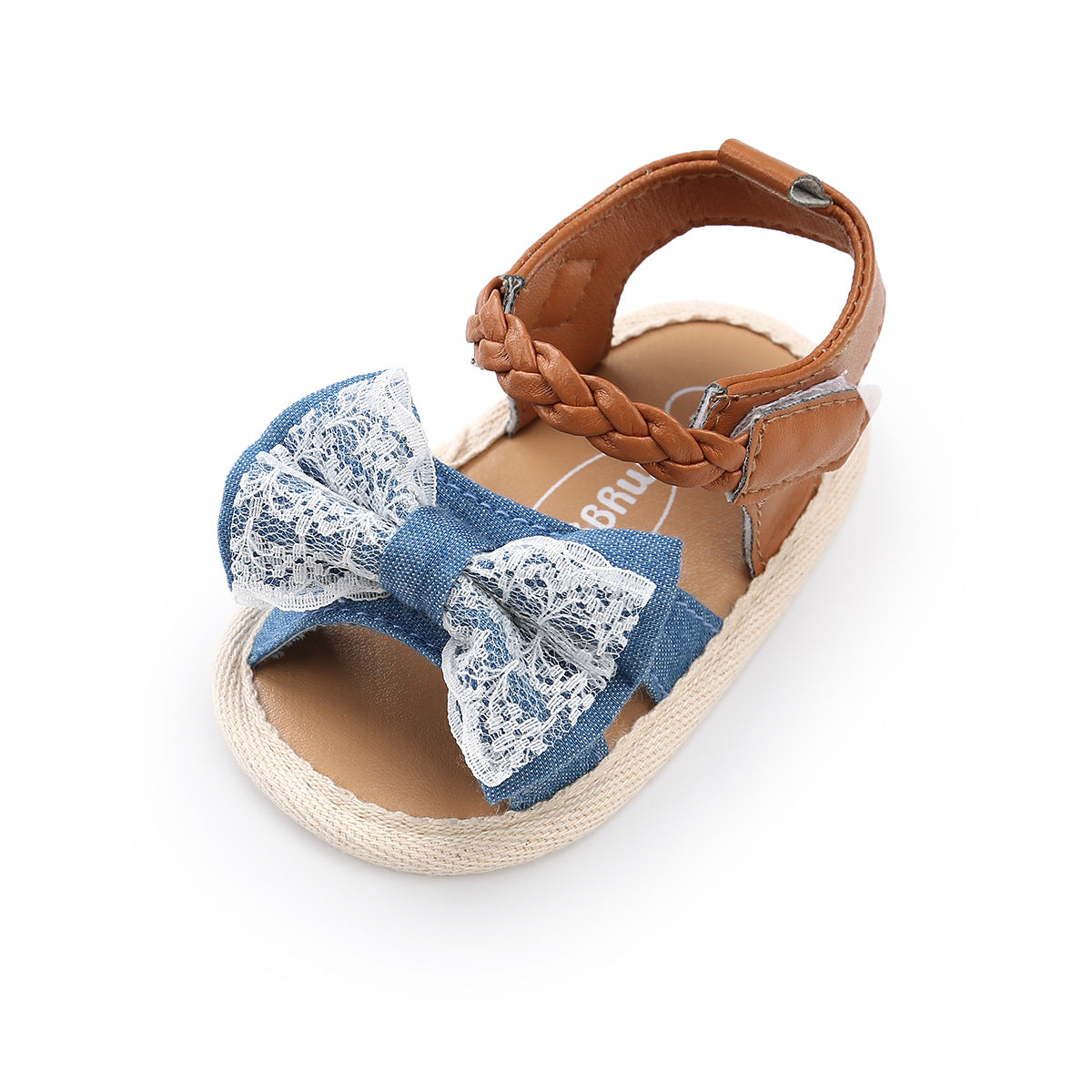 Bow Lace Baby Cloth Sole Sandals