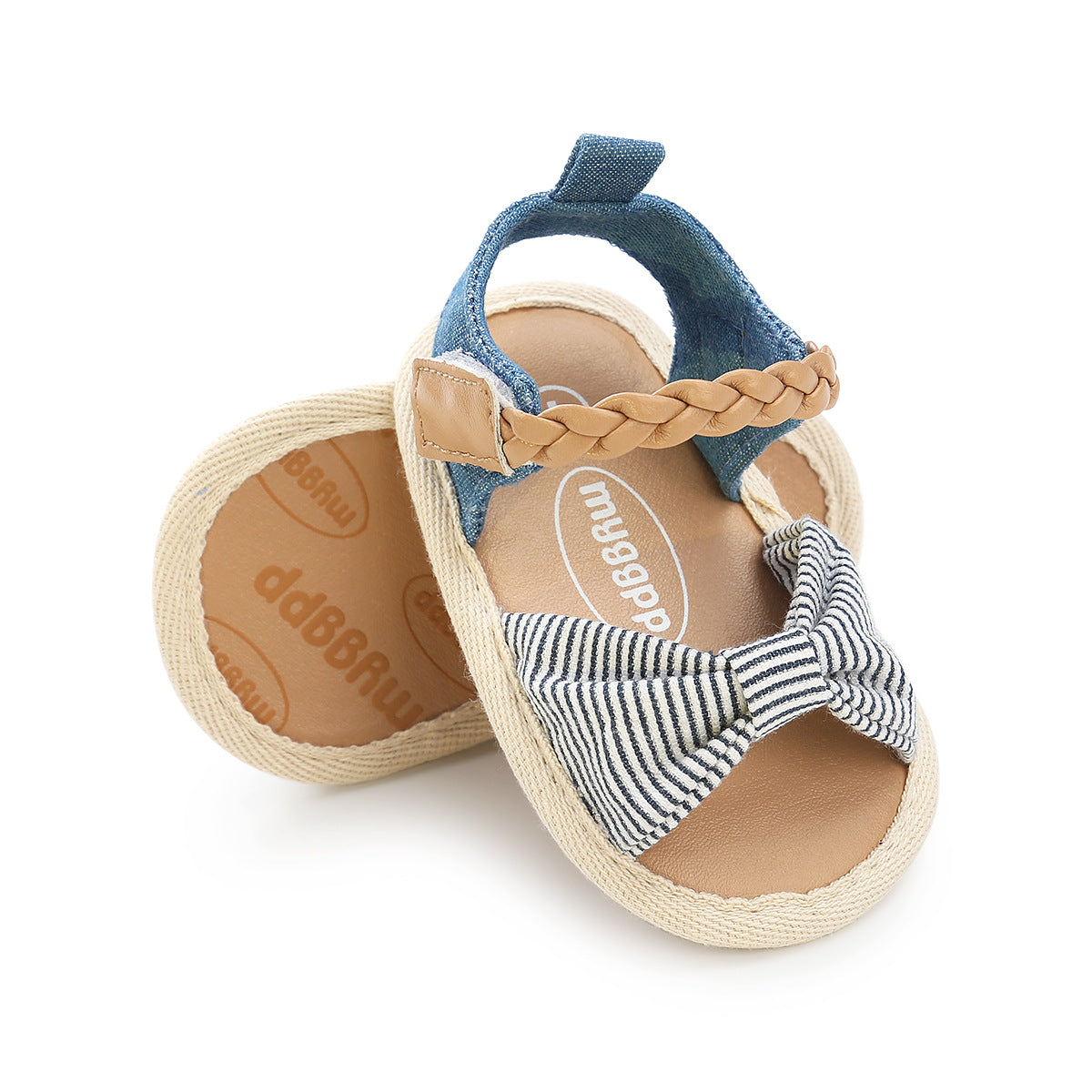 Bow Lace Baby Cloth Sole Sandals