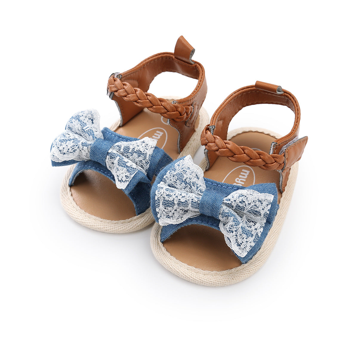 Bow Lace Baby Cloth Sole Sandals