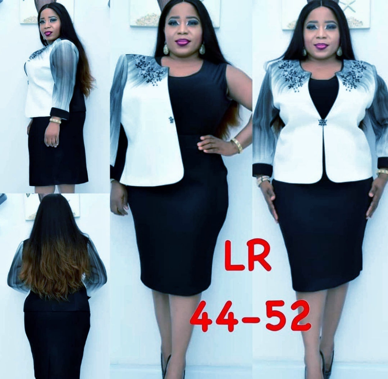 Plus Size Dress Small Printed Jacket Suit