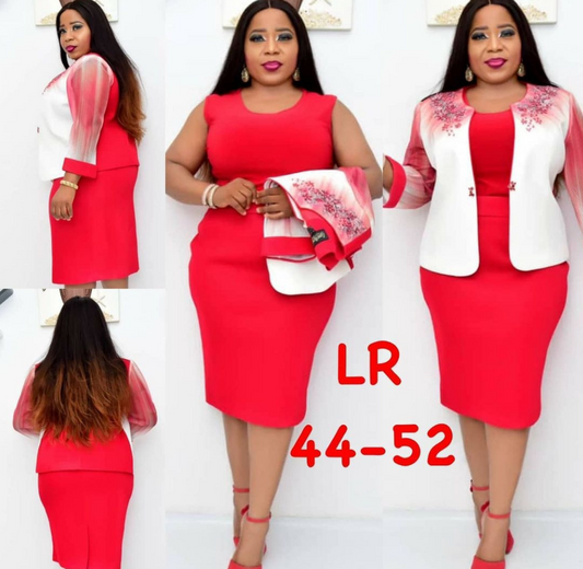 Plus Size Dress Small Printed Jacket Suit