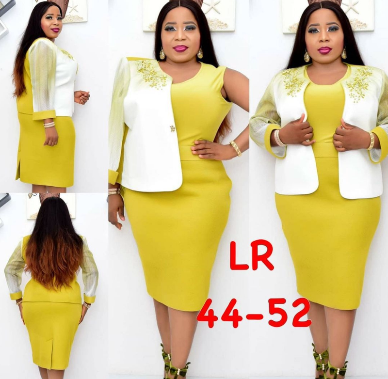 Plus Size Dress Small Printed Jacket Suit