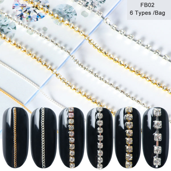 Gold And Silver Alloy Metal Chain Nail Decoration