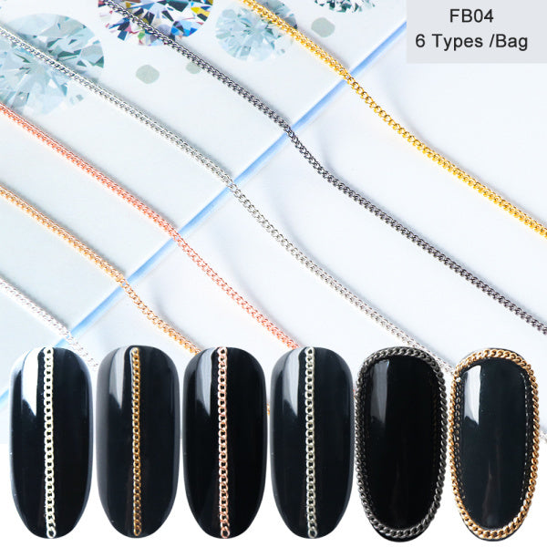 Gold And Silver Alloy Metal Chain Nail Decoration