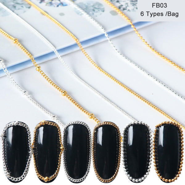 Gold And Silver Alloy Metal Chain Nail Decoration