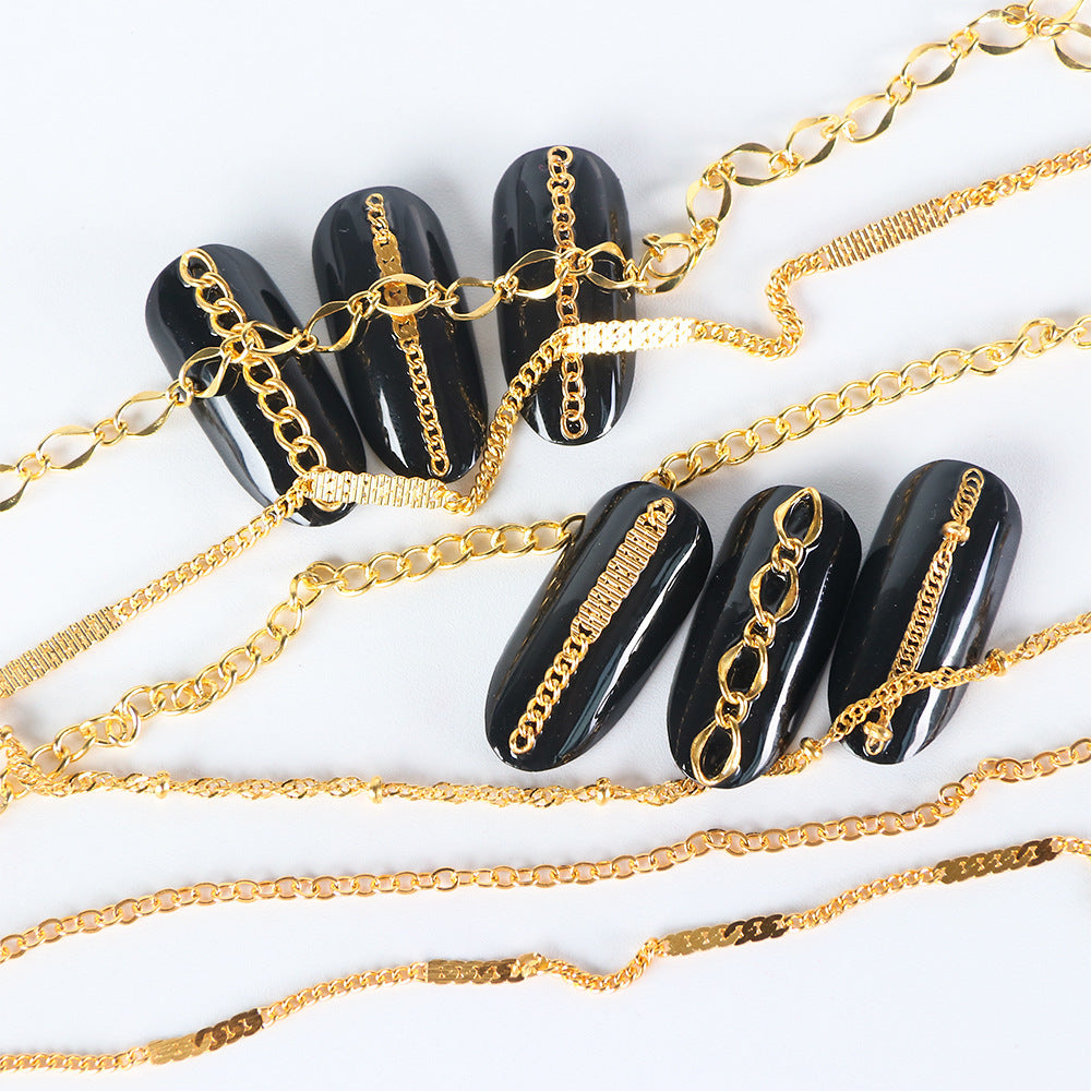 Gold And Silver Alloy Metal Chain Nail Decoration