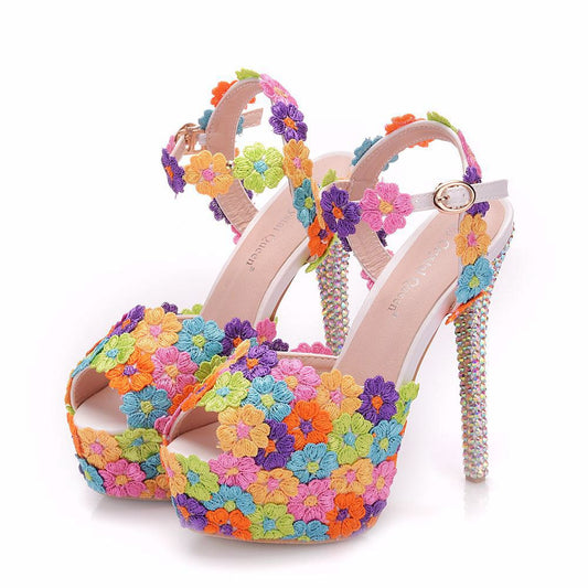 14cm Fish Mouth High-Heeled Sandals