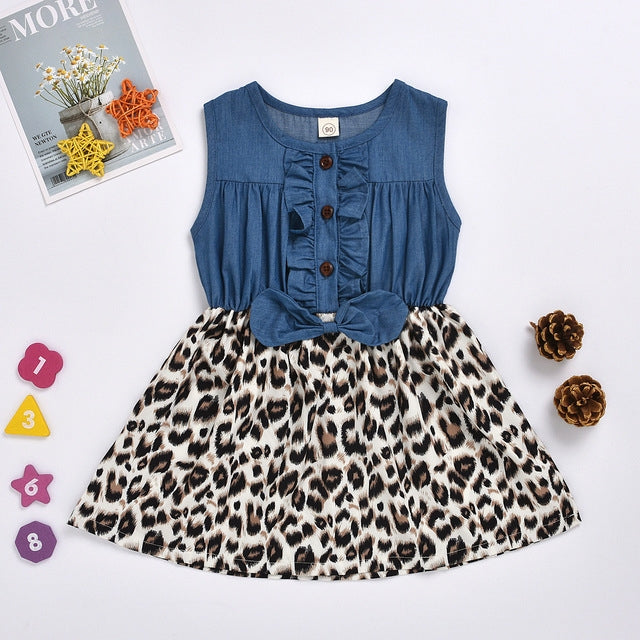 Leopard Print Bow Design Dress