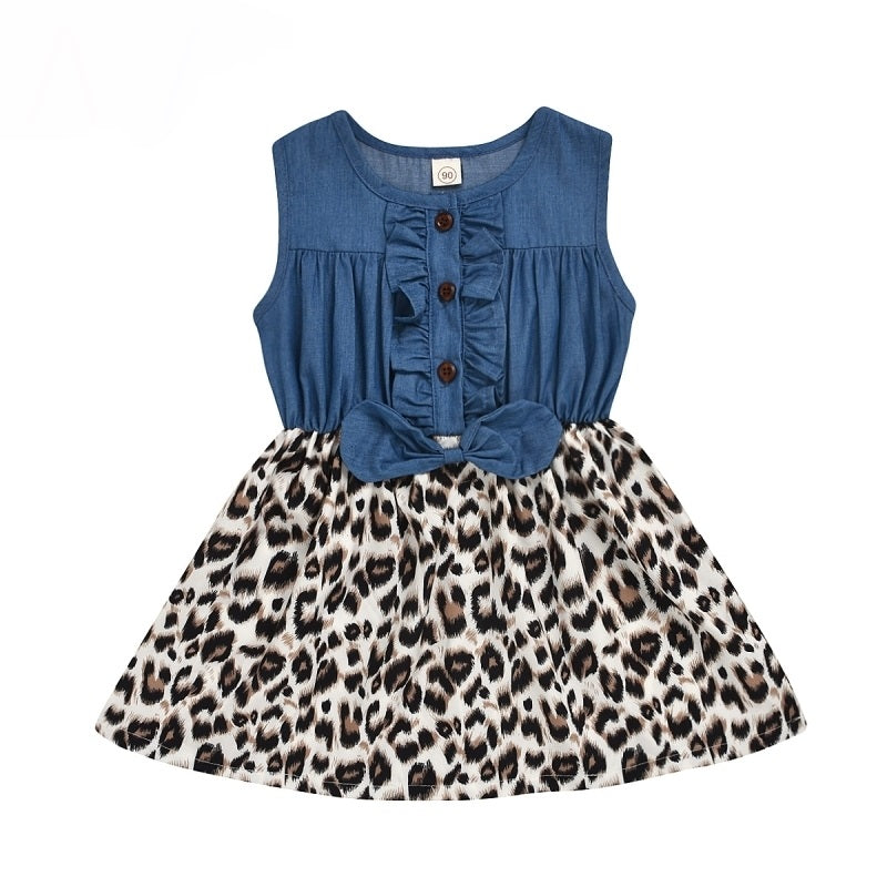 Leopard Print Bow Design Dress