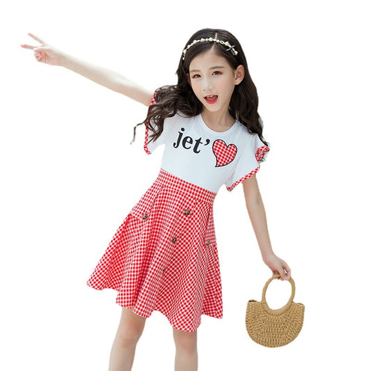 Plaid Style Girls Summer Western Style Princess Skirt