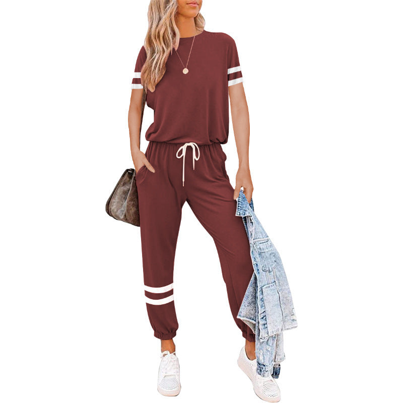 Plus Size Loose Short-sleeved Casual Suit