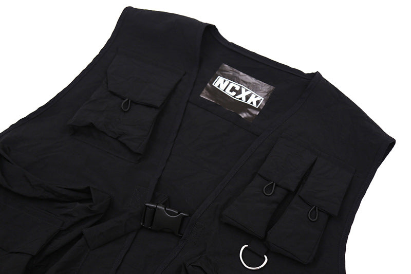 Dark Functional Wind Multi-pocket Tooling Vest