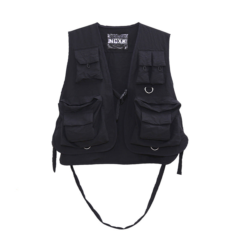 Dark Functional Wind Multi-pocket Tooling Vest