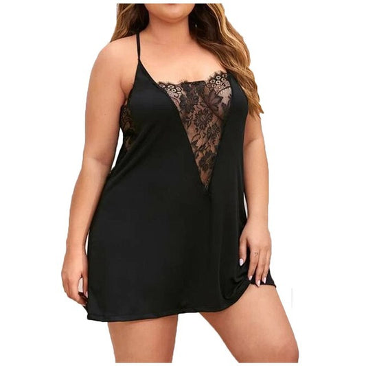 Women Nightdress Plus Size Lace Sleepwear