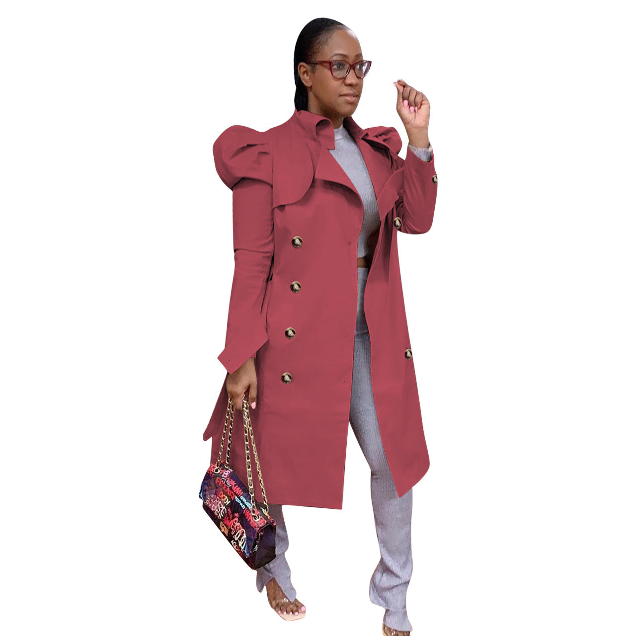 Pure Color All-match Long Trench Coat