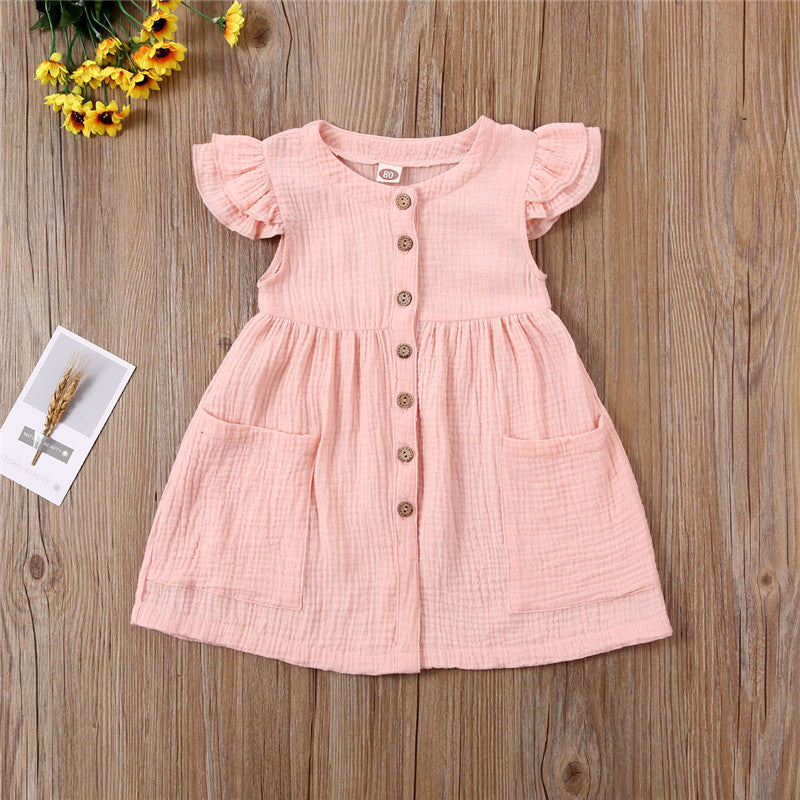 Girls short sleeve cotton dress