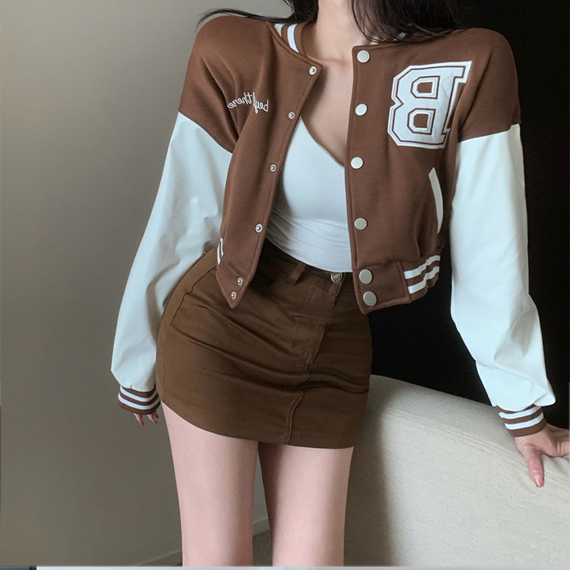 Plus Size Short Jacket Skirt Suit