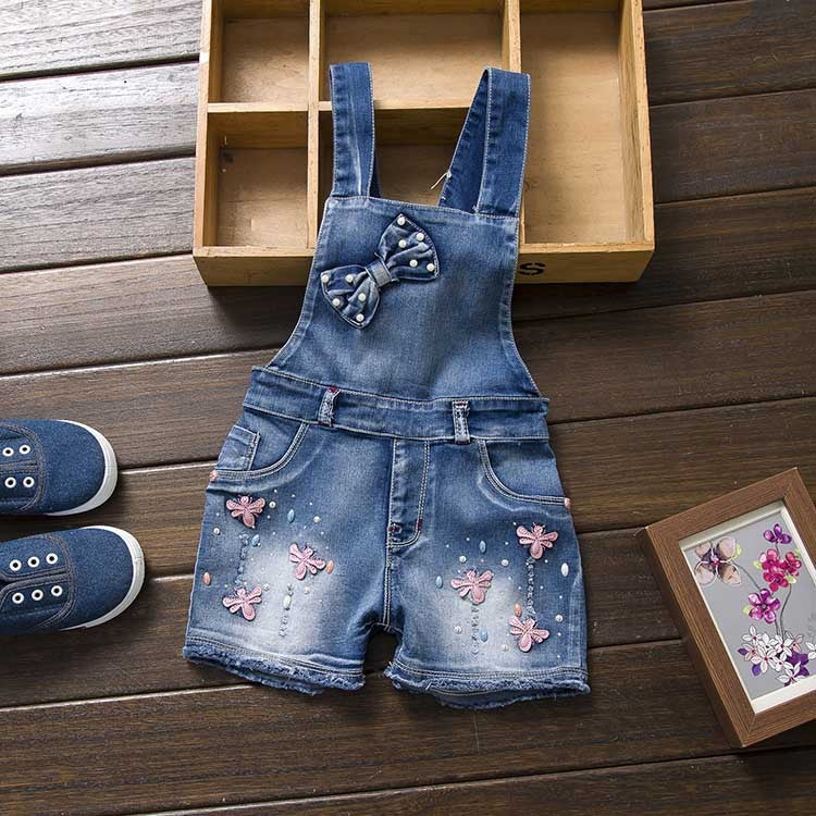 Girl Faded Jeans Jumpsuit