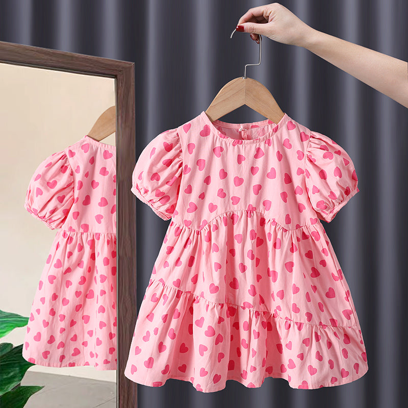 Women's Short Sleeve Floral Princess Dress