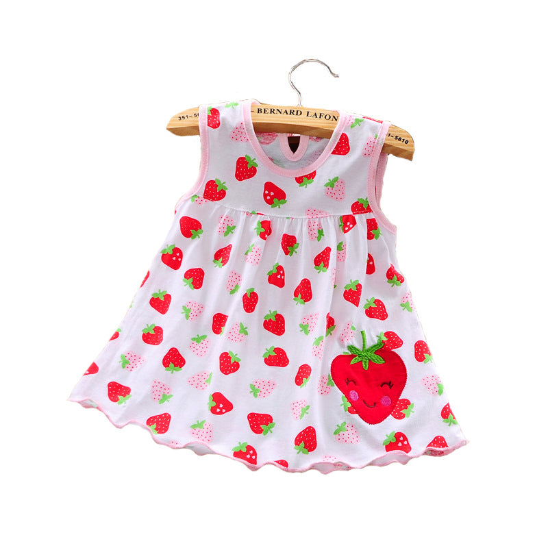 Girls Sleeveless Print Tank Top Dress