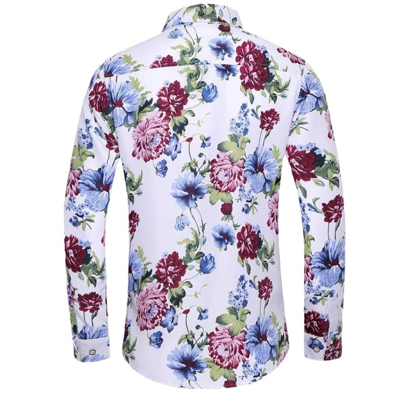 Long-sleeved Floral Design Shirt