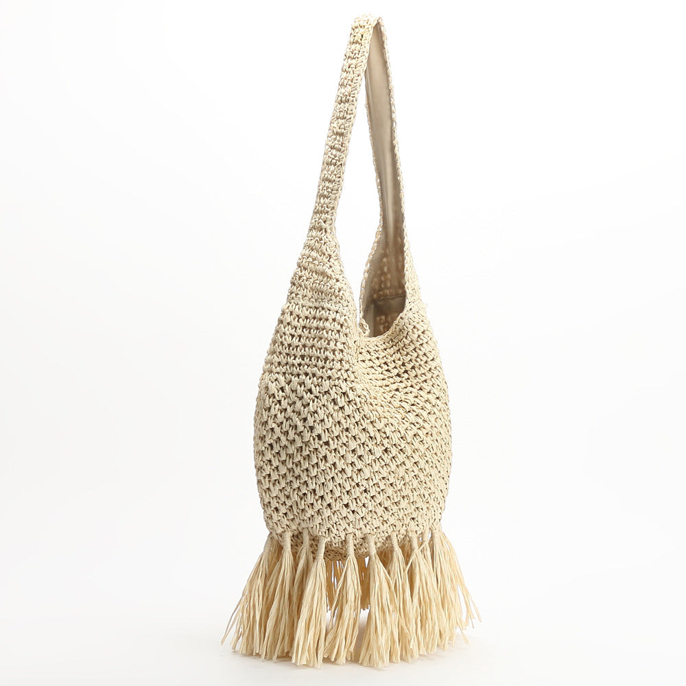 Tassel Straw Weaving Bag