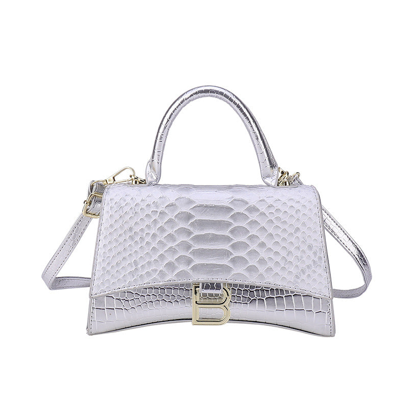 Women's Snake Pattern B Word Handbag