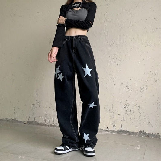 Straight Retro High Waist Wide Leg Long Pants