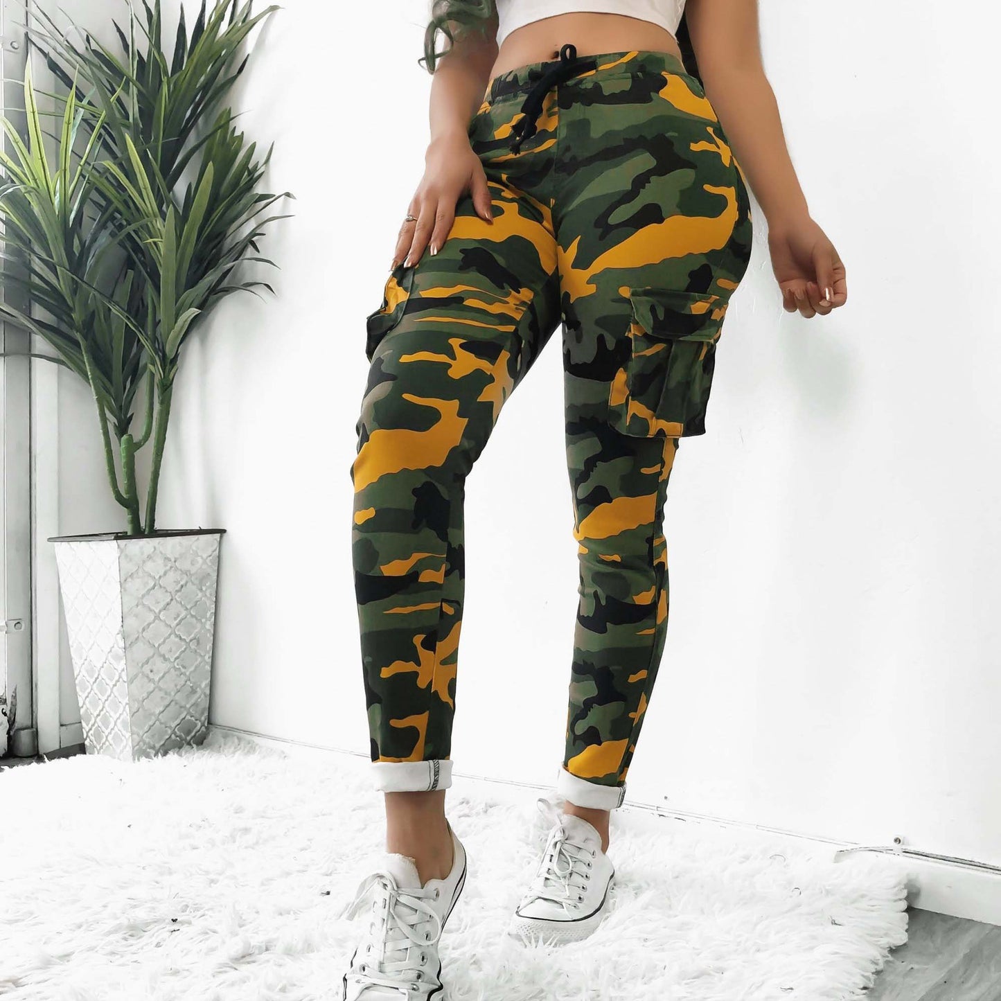 Camouflage Plus Size Casual Trousers