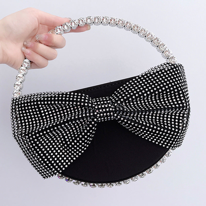 Bowknot Diamond Round Acrylic Handbag