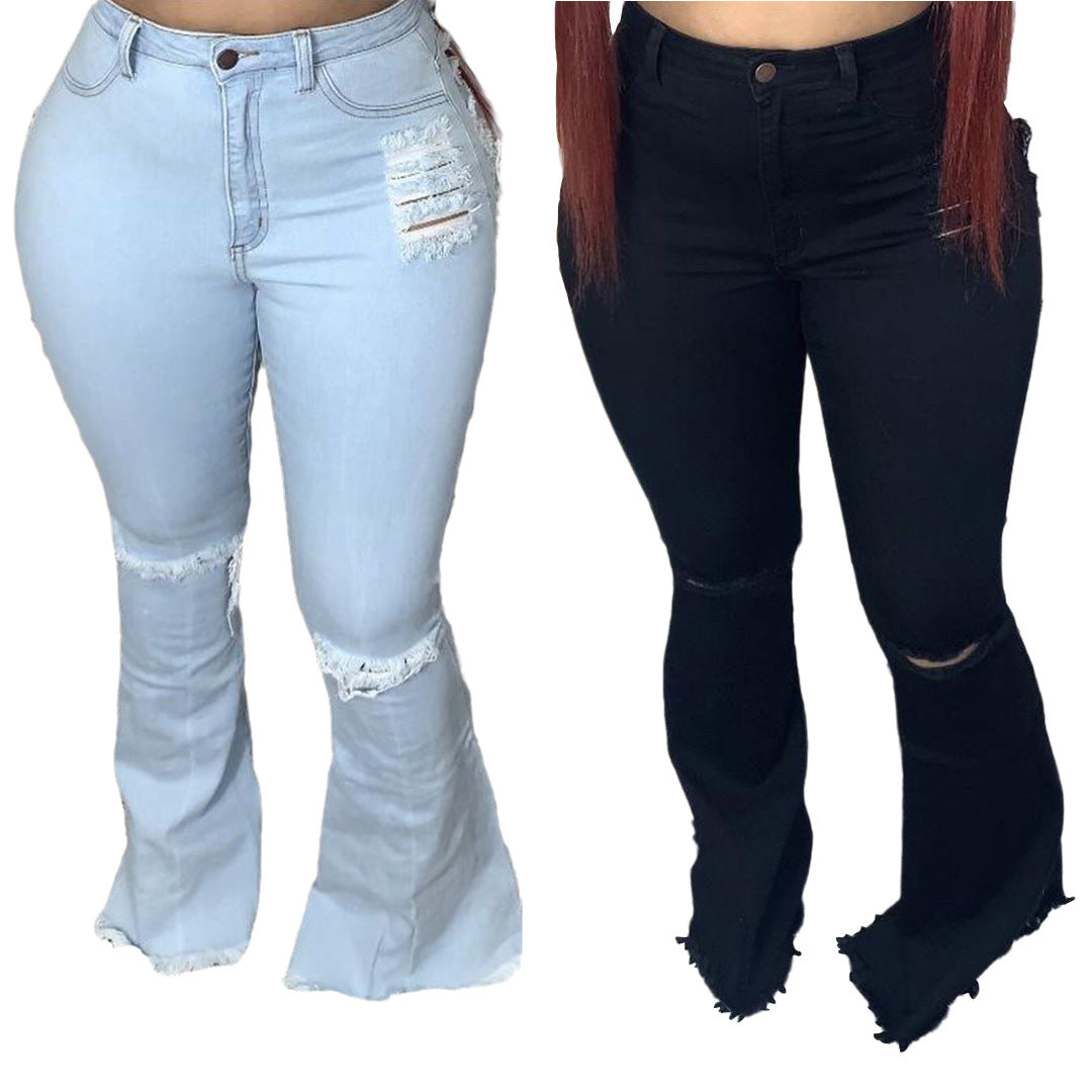 Fashion Trendy Jeans Stretch Plus Size Bell-bottom Pants