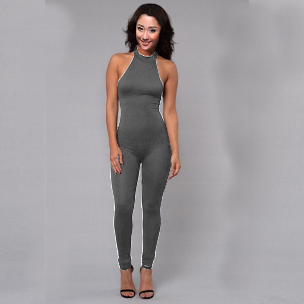 Bare Back Halter Jumpsuit