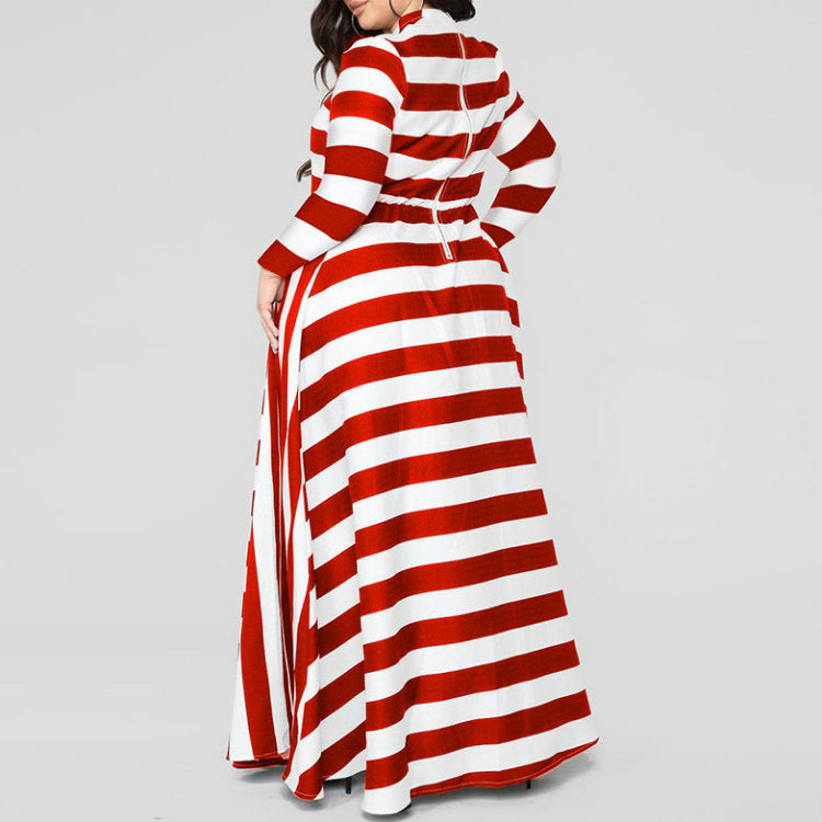 Loose Women's Plus Size Striped Dress