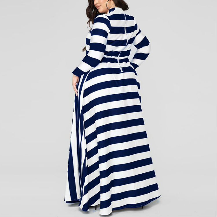 Loose Women's Plus Size Striped Dress