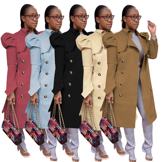 Pure Color All-match Long Trench Coat