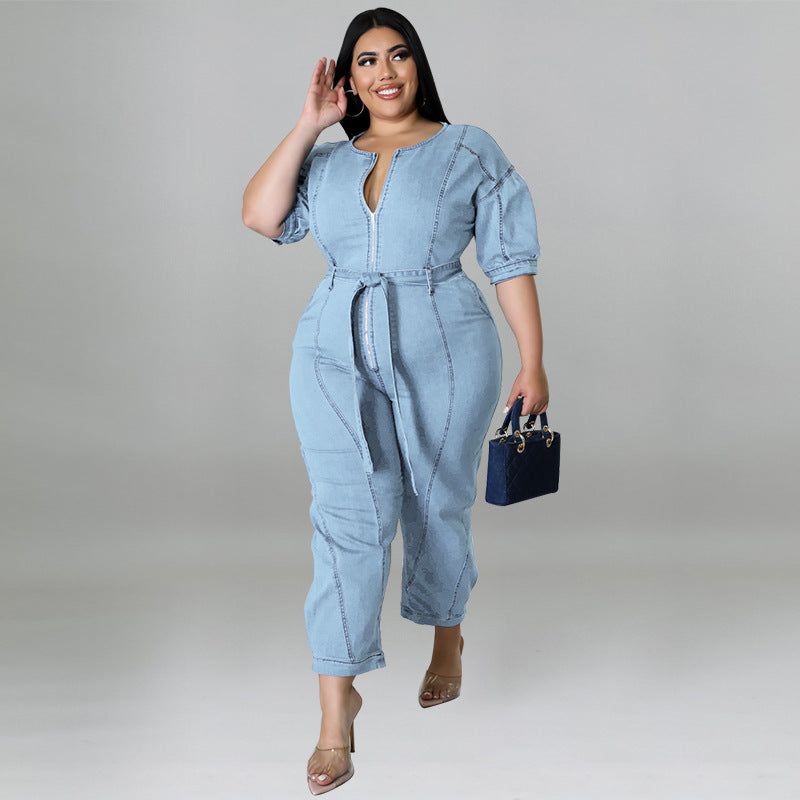 Fashion Wash Denim Jumpsuit